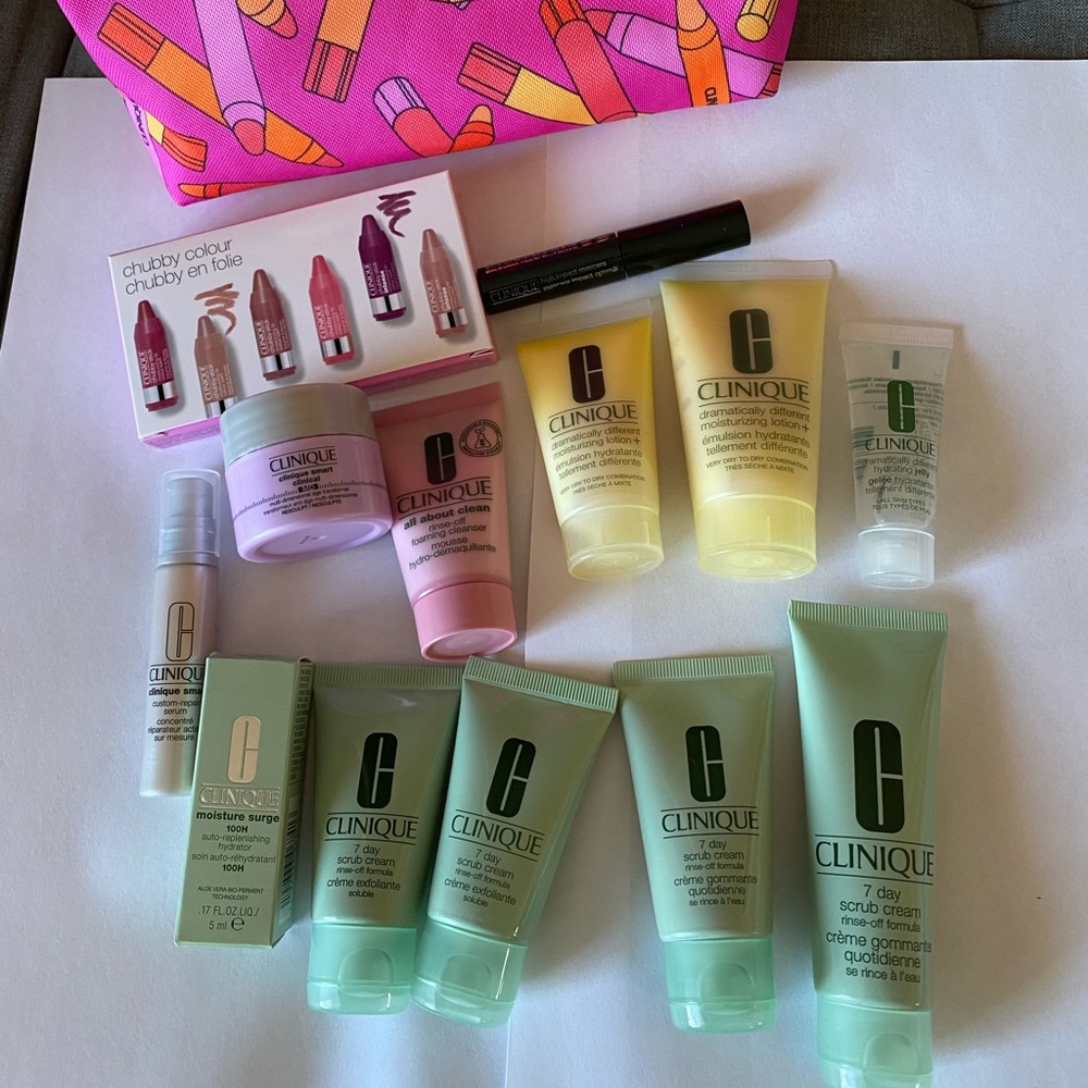 Lot of Clinique Skincare and Makeup Travel Sizes
